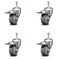 Service Caster 3.5 Inch Gray Polyurethane Swivel 10mm Stem Caster Set with Total Lock Brake SCC-TSTTL20S3514-PPUB-M1015-4 - alternate 2